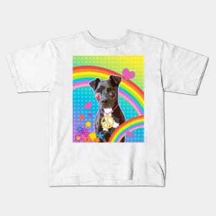 hippie dog Kids T-Shirt